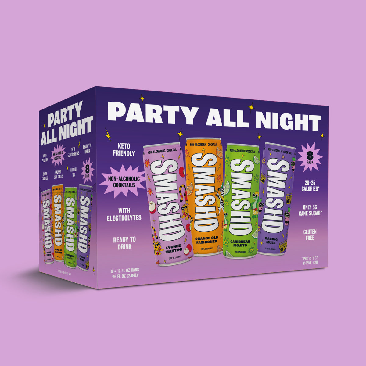 SMASHD's Party All Day Variety Pack | 8-Pack Mocktail Collection