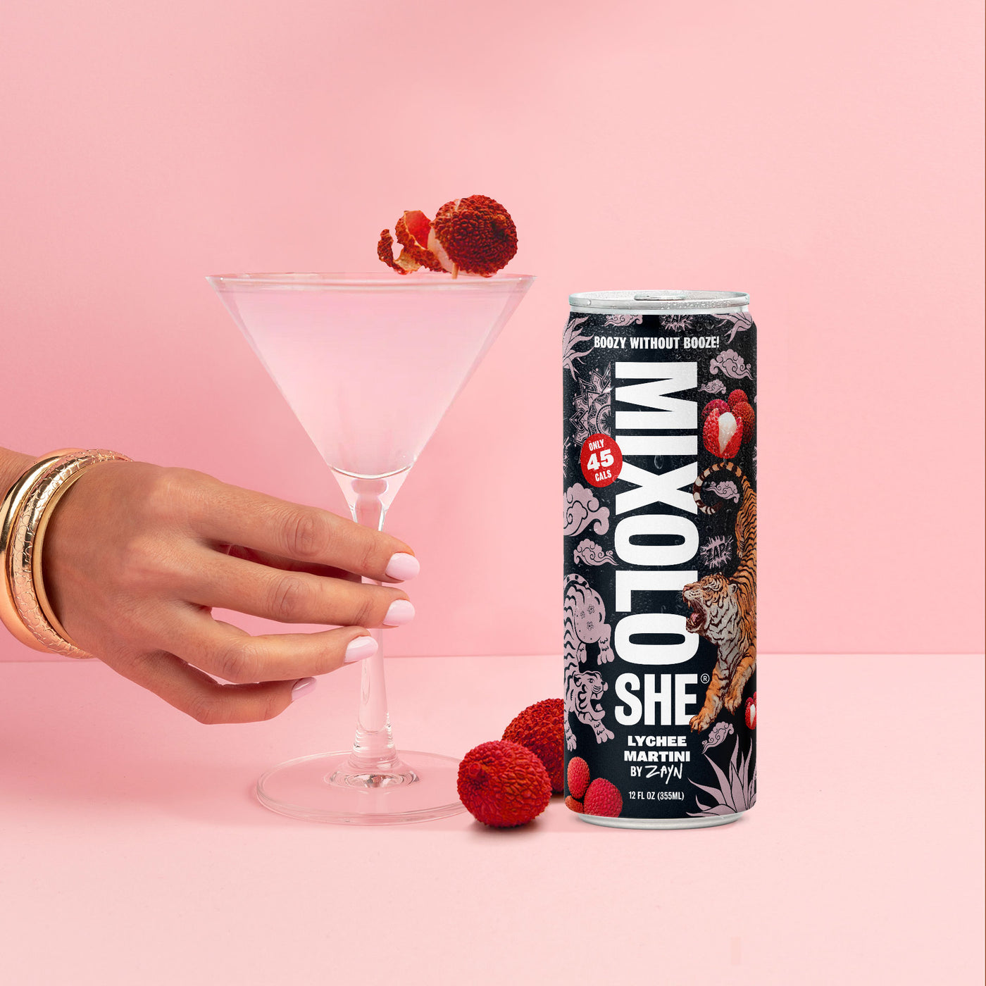 SMASHD's Lychee Martini 12 Pack of Mocktails in a Can Only 45